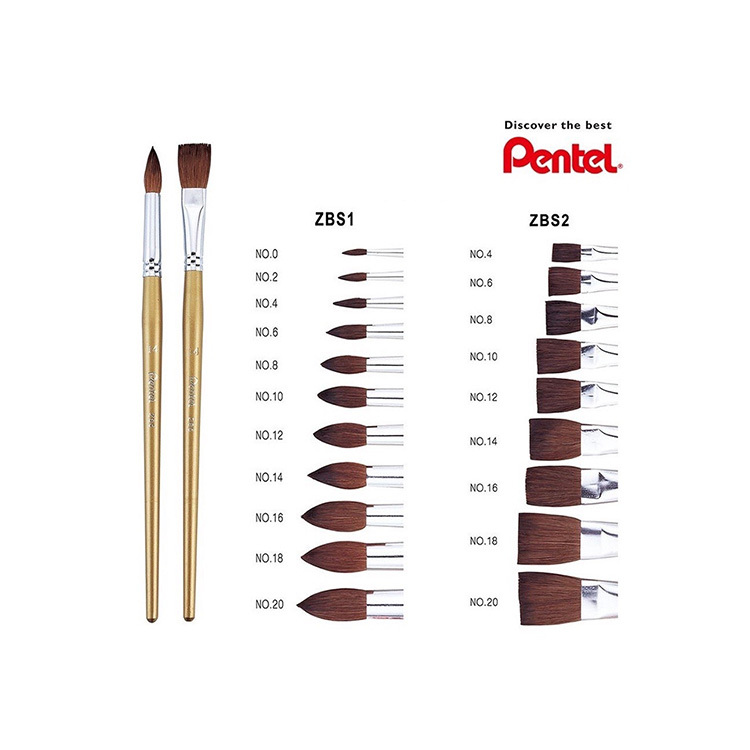 【Pentel】水彩筆 圓頭/平頭