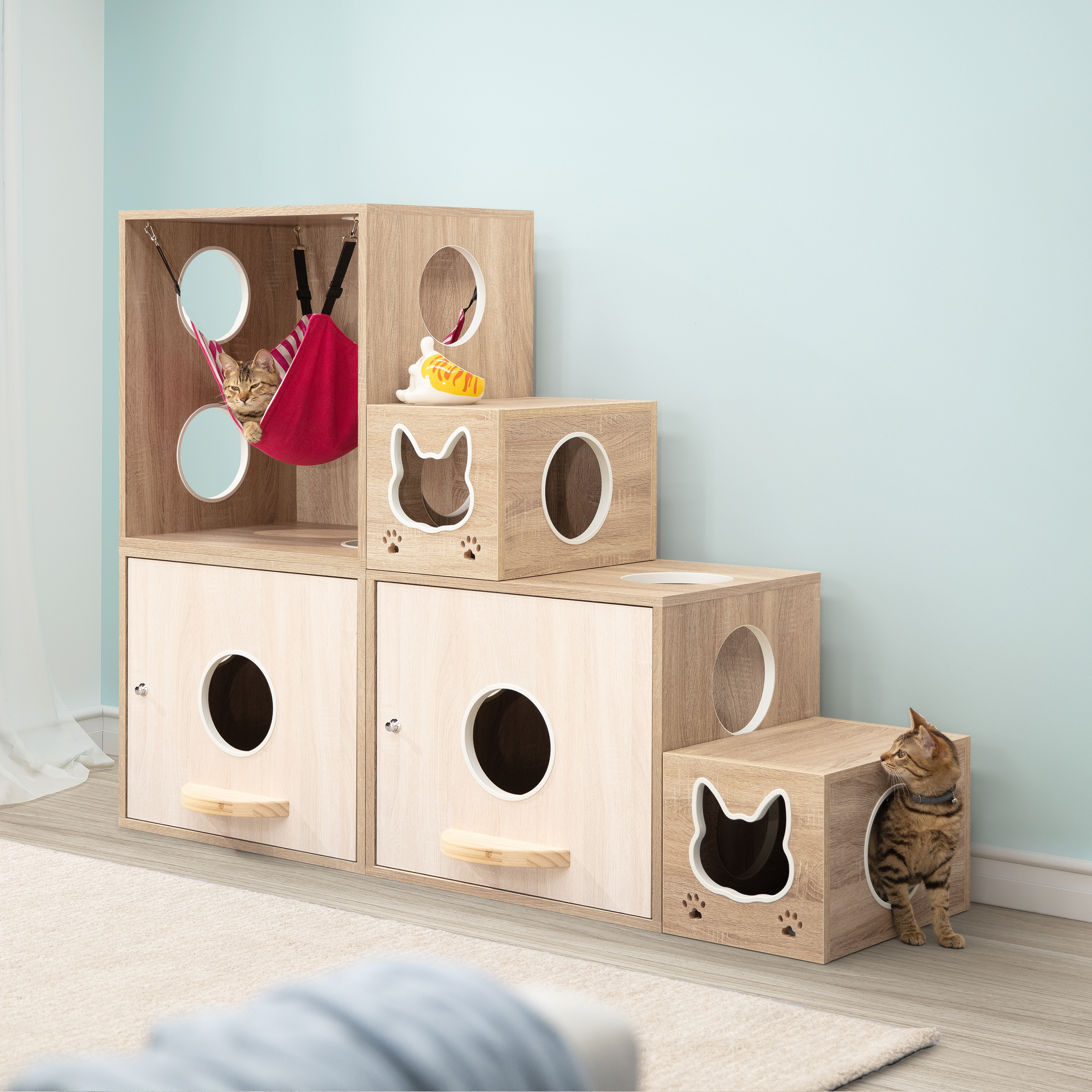 簡約雙盆階梯組合(洞洞吊床櫃)