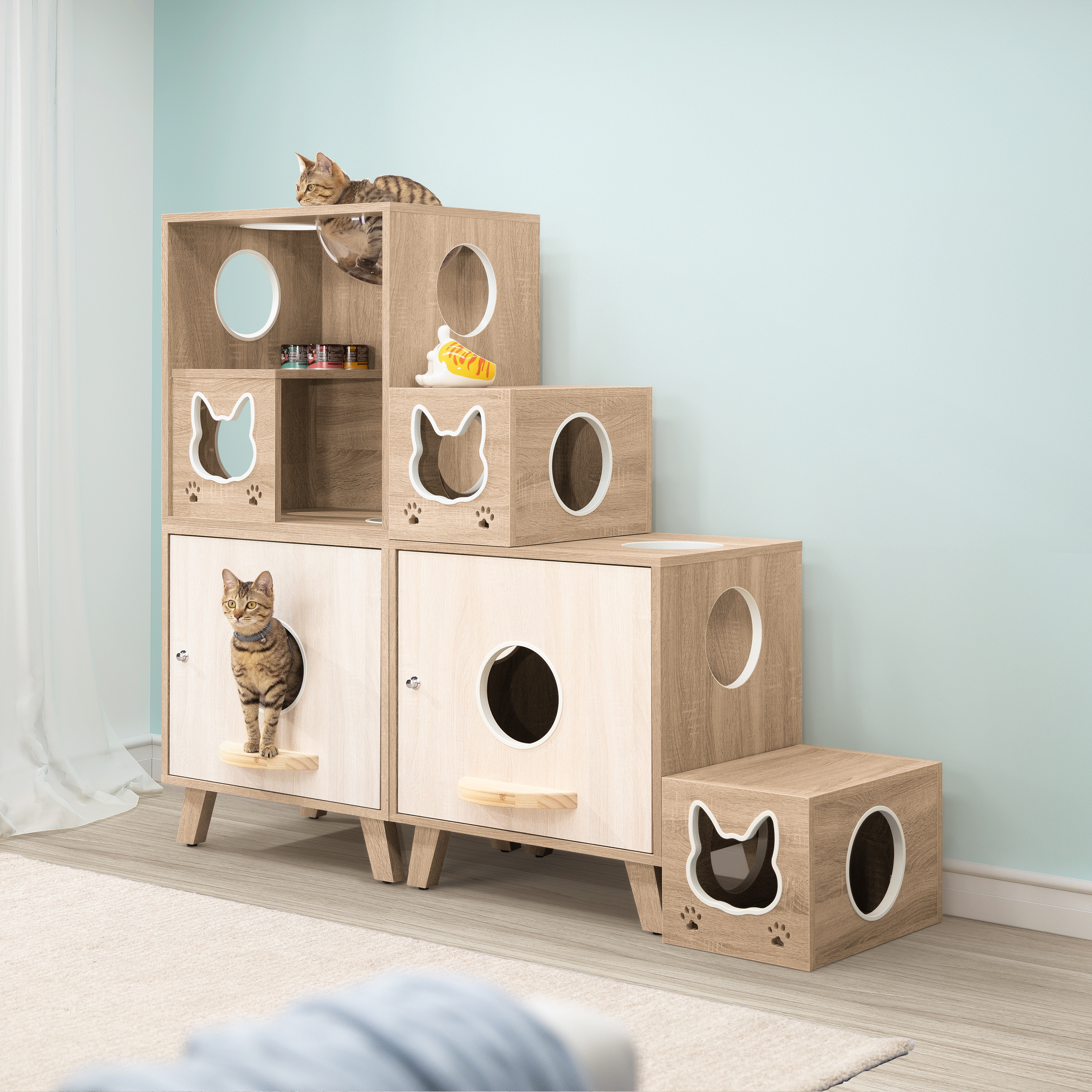 簡約雙盆階梯組合(太空球櫃)