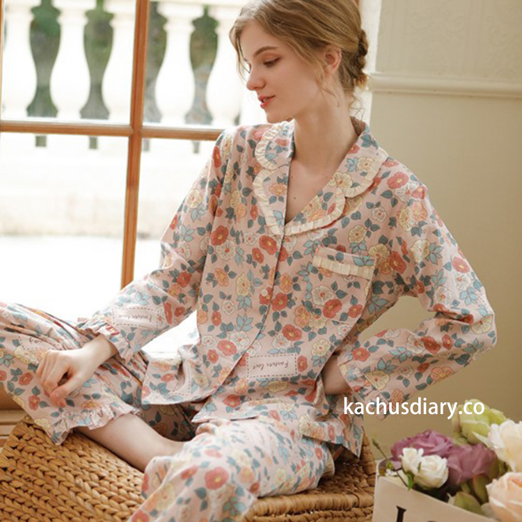 2022 法式純棉碎花睡衣套裝