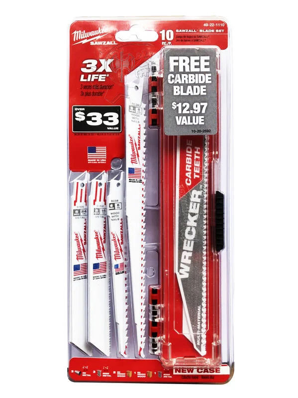 ＊中崙五金【缺貨中】美沃奇 49-22-1110 十片裝終極拆除軍刀片套組 軍刀鋸片組 10片組 適用:鐵、木