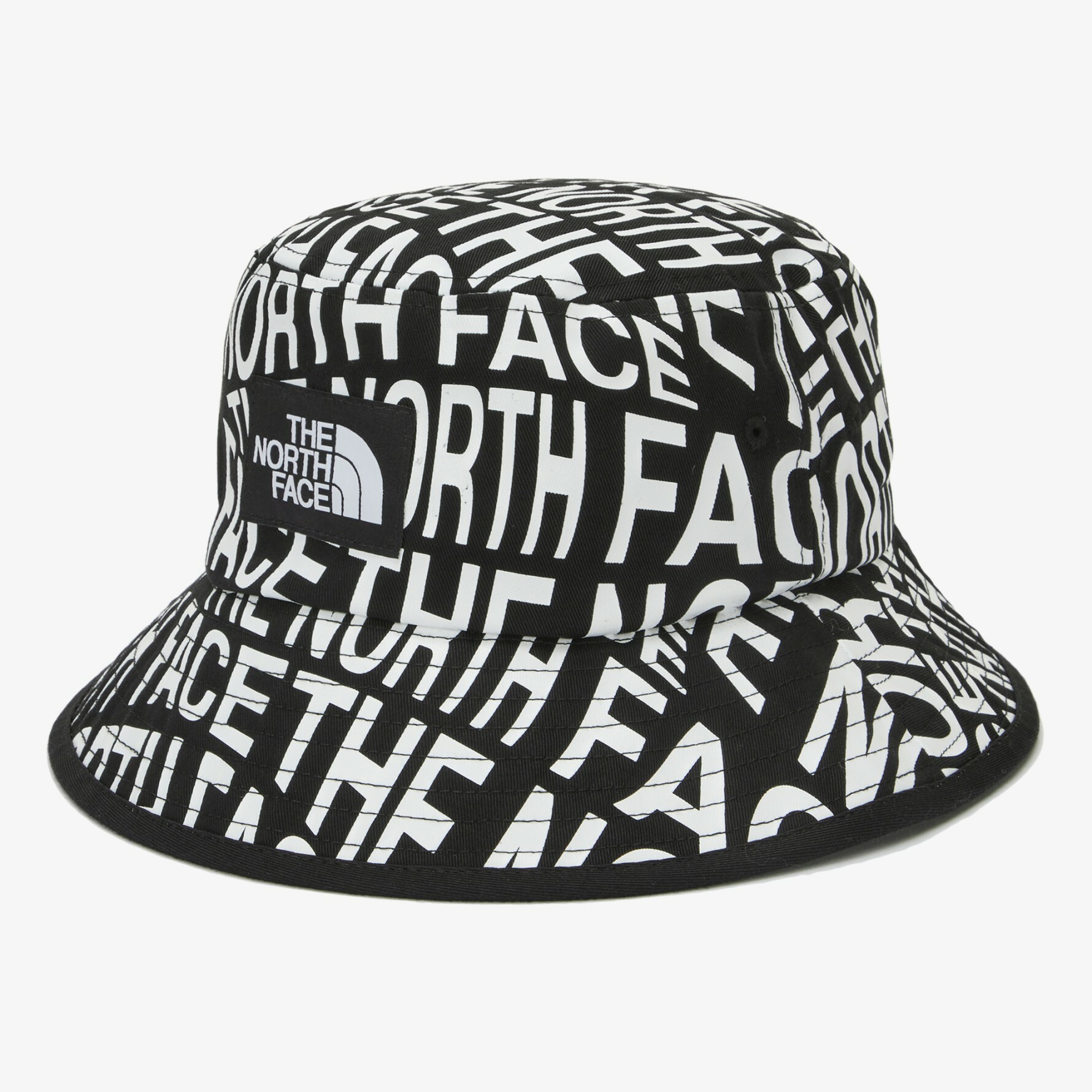 THE NORTH FACE LOGO BUCKET HAT 棉 漁夫帽 滿版 LOGO 黑白 NE3HN53E