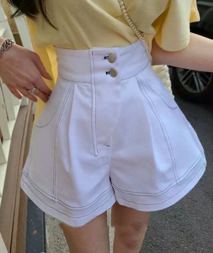 高腰牛仔褲裙(黑/白/藍)