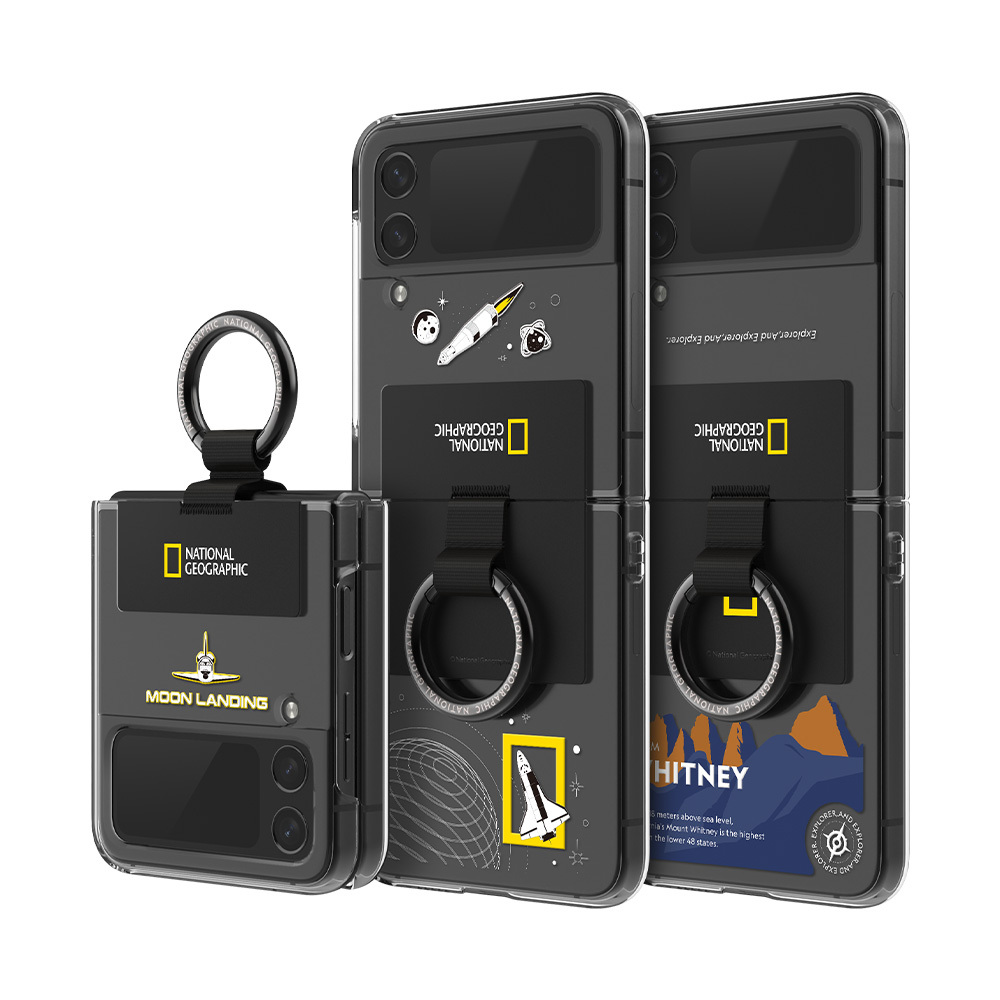 National Geographic - Ring Strap Crystal - Samsung Flip 4 Case 指環貼身透明手機硬殼