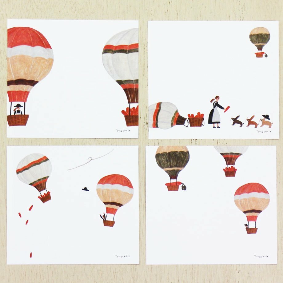 領帶：熱氣球 120枚便條本 memo｜日本表現社