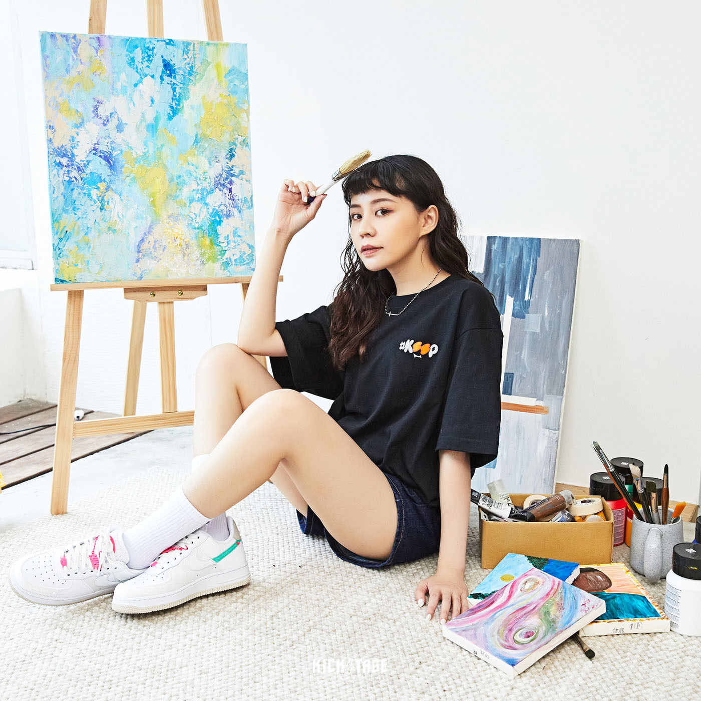 **特價商品售出無退換**#KEEP ICE CREAM TEE 白色 黑色 鬼魂冰淇淋 美式插畫 閃電微笑 竹節棉 短T 兒童 成人【KS133】