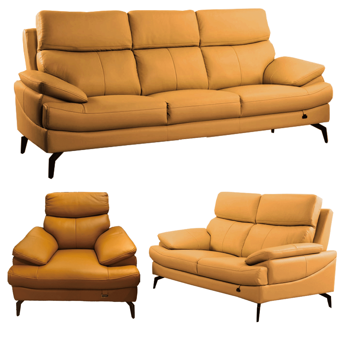 【KCT全牛皮】沙發組(1+2+3人座)-E