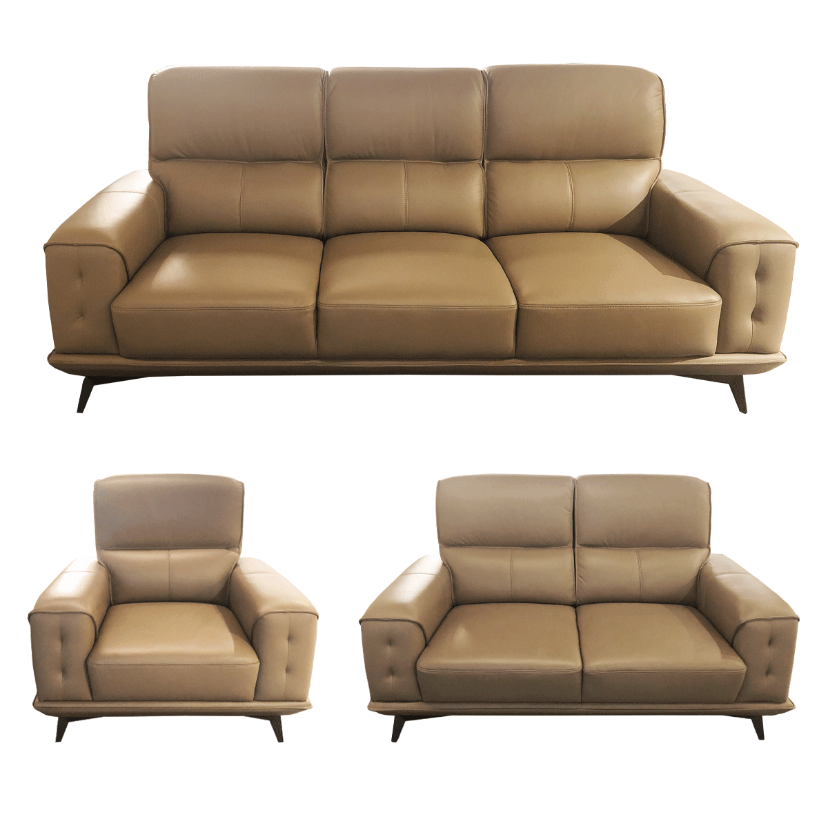 【KCT半牛皮】沙發組(1+2+3人座)-B