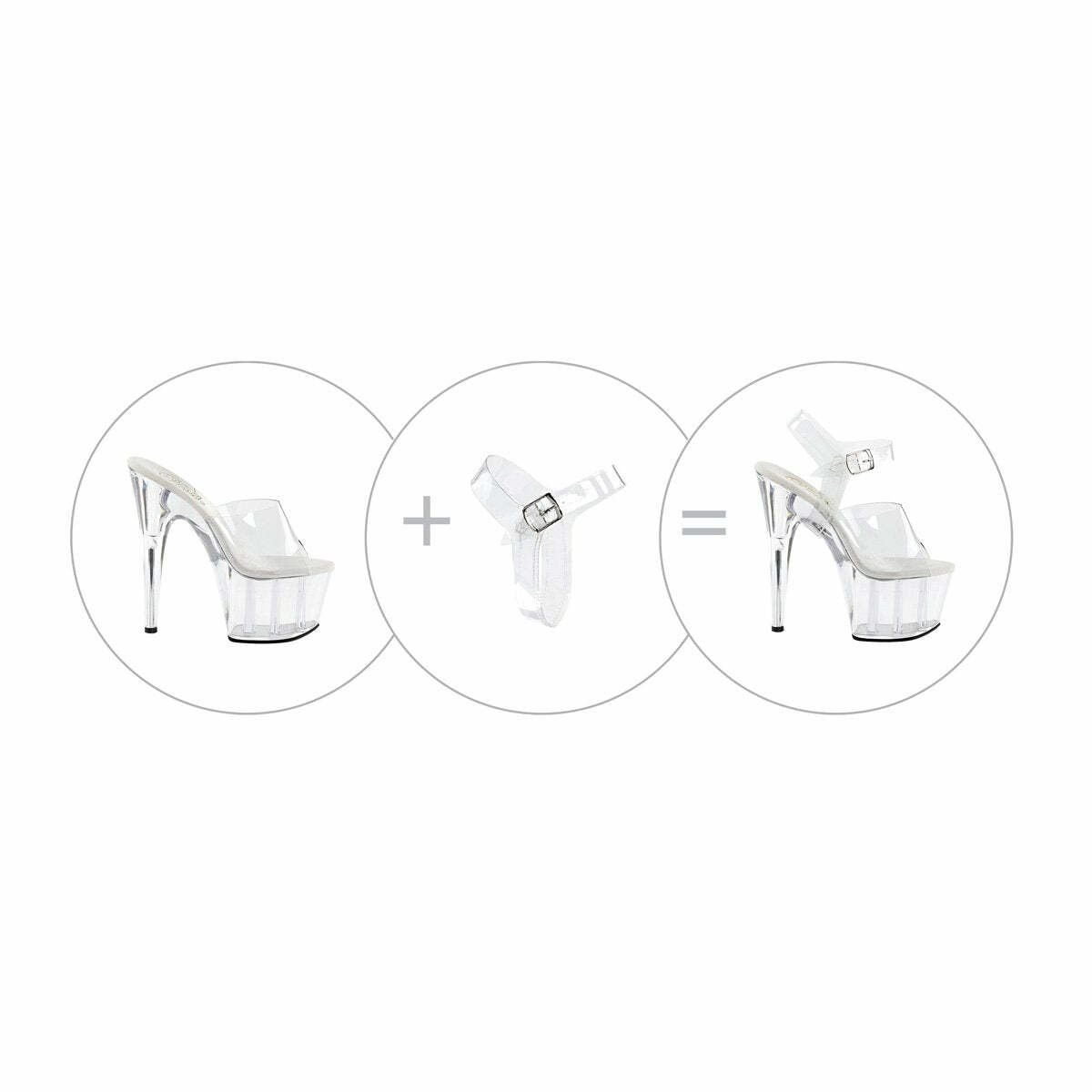 DETACHABLE CLEAR ANKLE STRAPS - SIZE 5-10