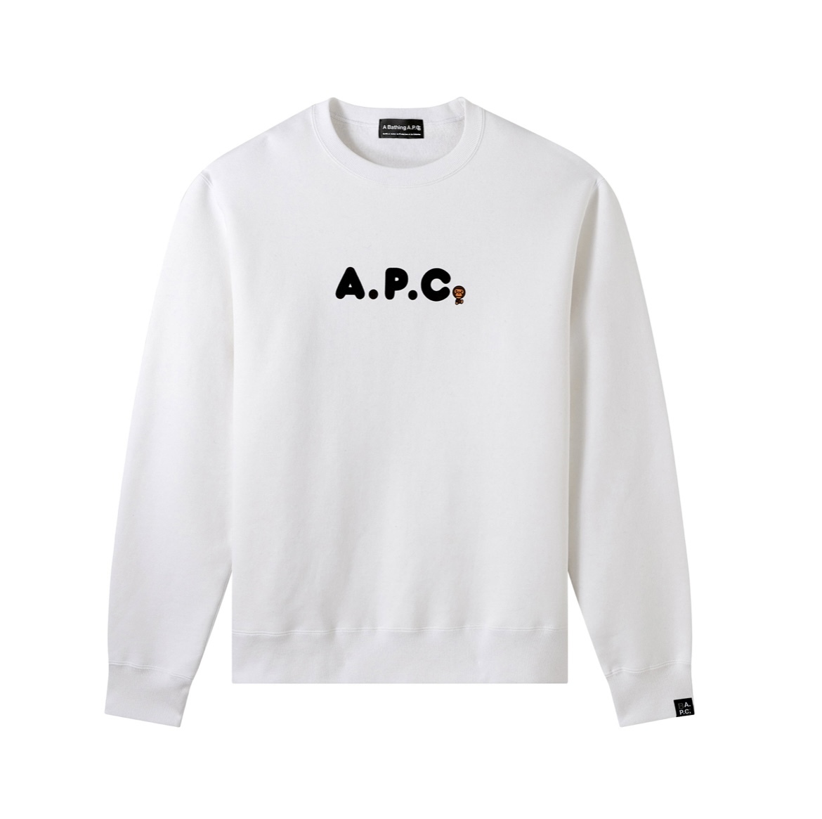 BAPE® X A.P.C. MILO ON APC WIDE CREWNECK 白色(KIDS)
