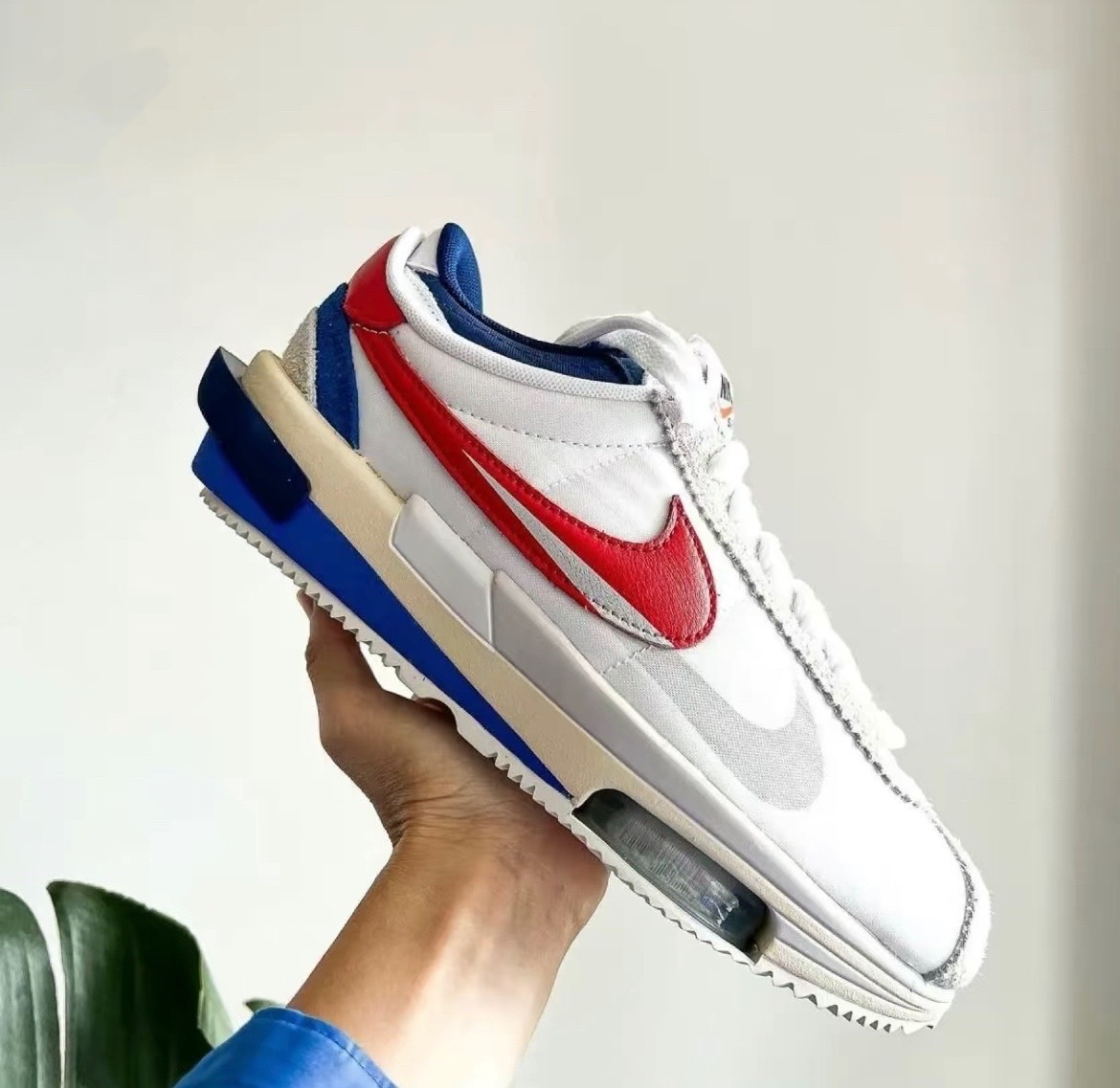 sacai Nike Zoom Cortez White and University Red 29.5cm DQ0581-100-