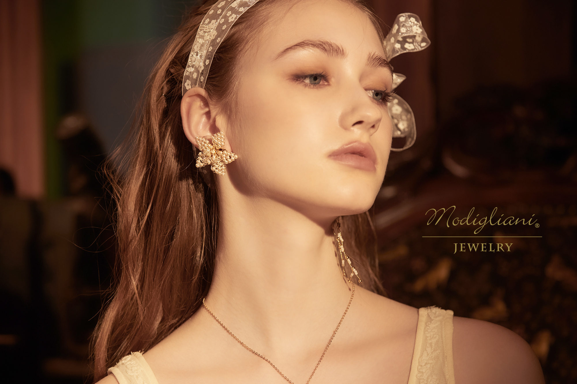 黃銅飾品,黃銅,花草,氣質,仙女,耳環,兩戴式,施華洛世奇水晶珍珠,