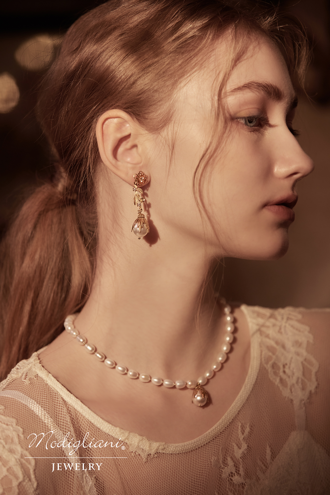 黃銅飾品,黃銅,花草,氣質,耳環,兩戴式耳環,母貝珠,鋯石,華麗