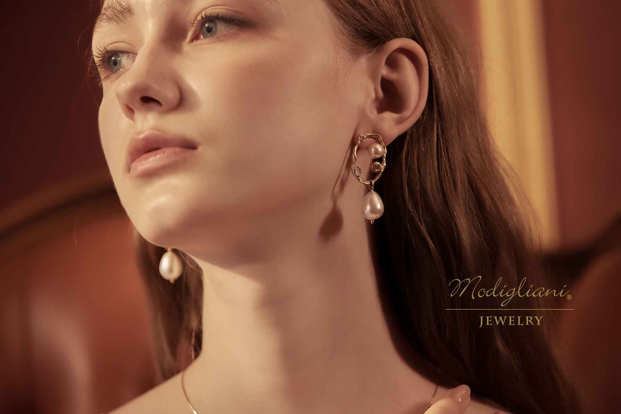 黃銅飾品,黃銅,耳環,垂墜式耳環,母貝珠,施華洛世奇水晶珍珠,華麗,鋯石,