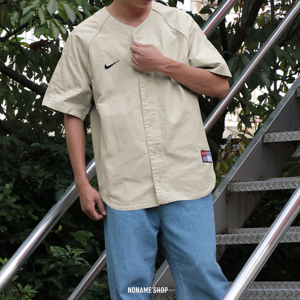 NIKE SB SKATE BASEBALL JERSEY 男女款重磅棒球襯衫亞麻色