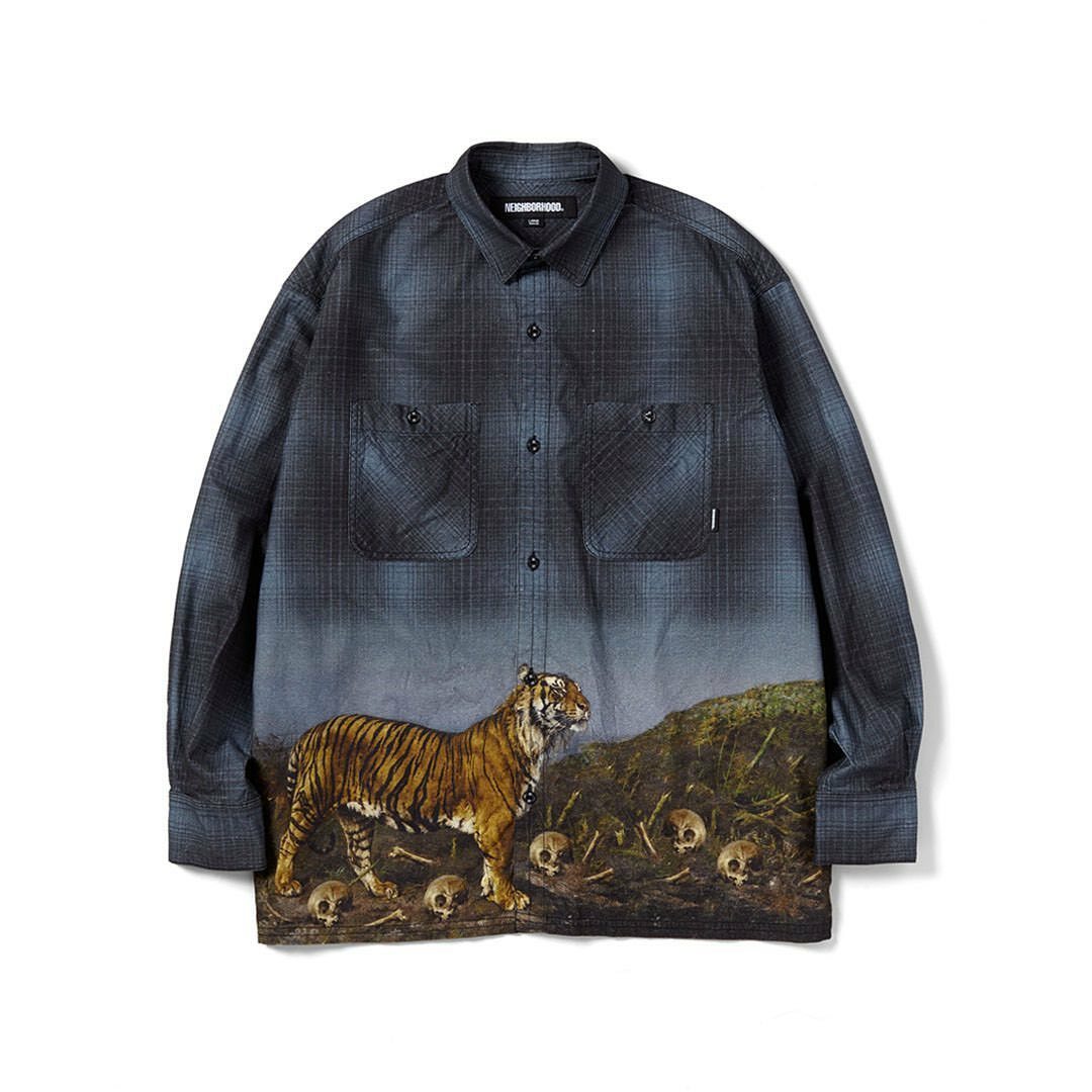 2022AW NEIGHBORHOOD TIGERPRINT VE SH LS 法蘭絨 襯衫 現貨 老虎