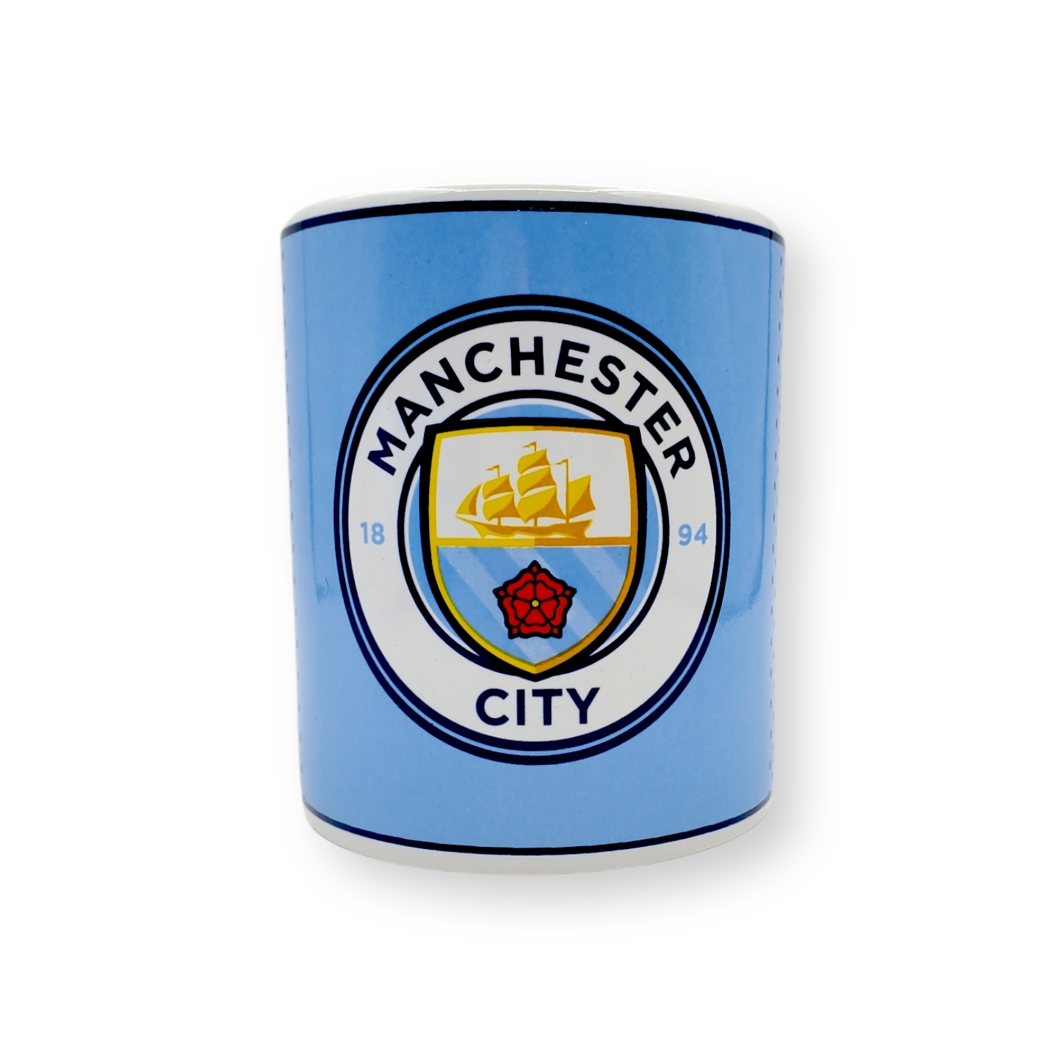 曼城淺藍色波點水杯