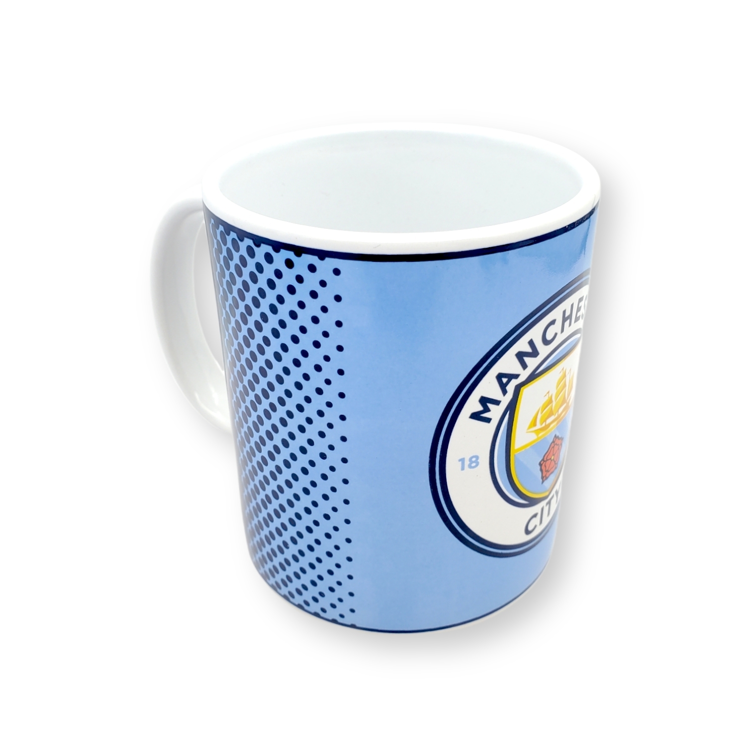 曼城淺藍色波點水杯