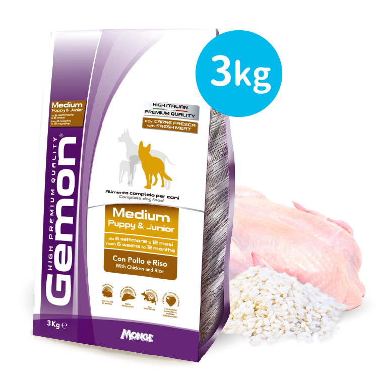 Gemon丨鮮雞肉米飯 中型幼犬配方 3kg (GEM-6197)