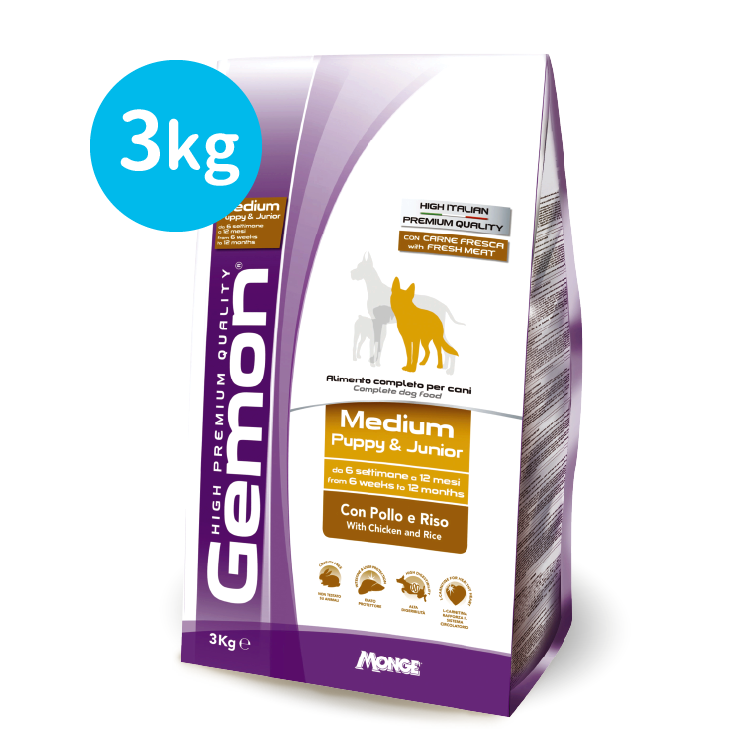 Gemon丨鮮雞肉米飯 中型幼犬配方 3kg (GEM-6197)