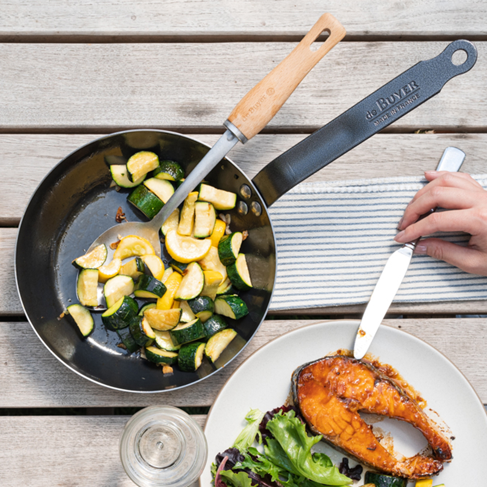 (絕版品) 輕礦藍鐵 l 單柄平底鐵鍋 24cm