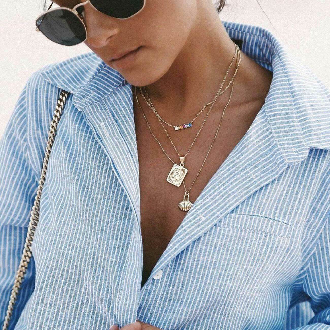 美國 Bracha // 項鍊/ Initial Card Necklace