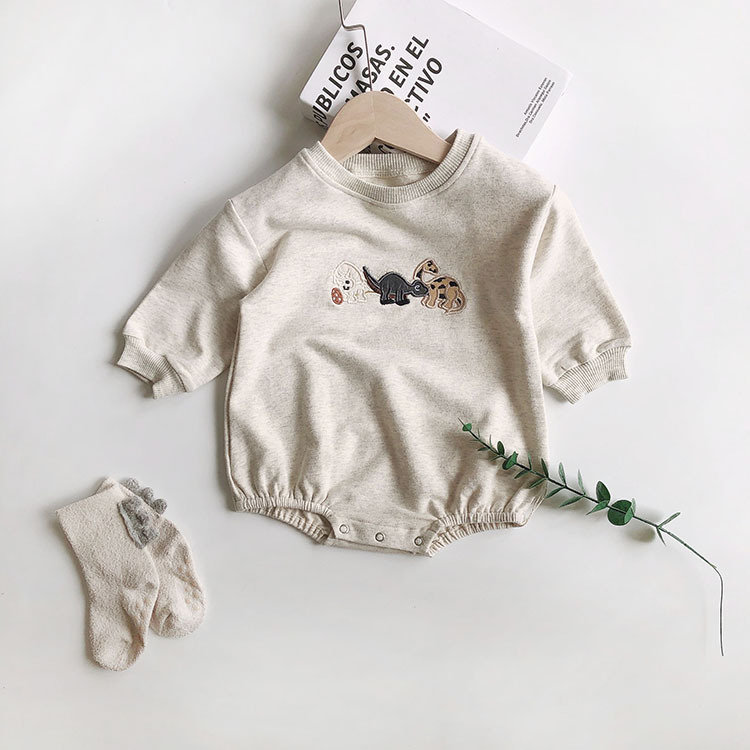 恐龍長袖包屁衣