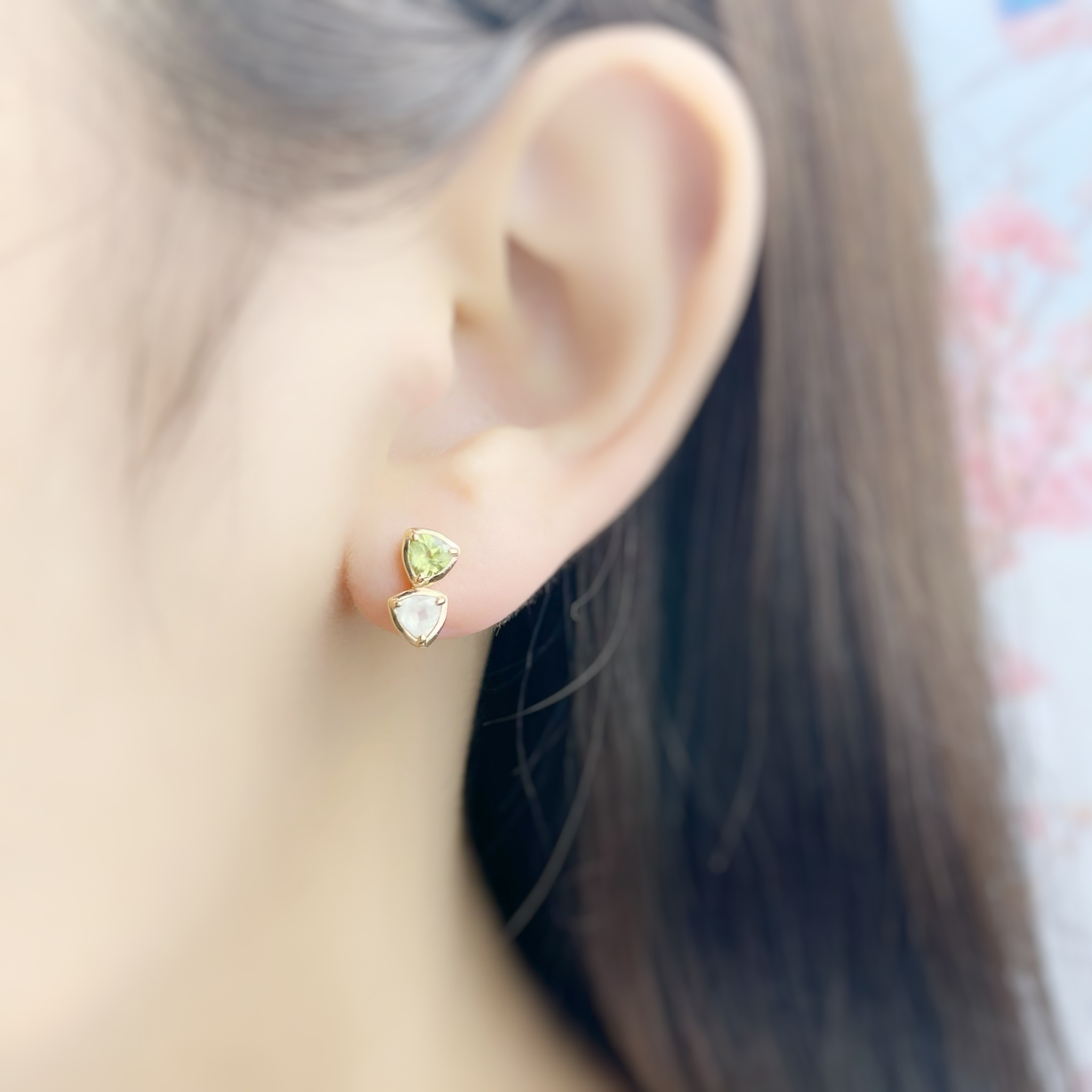| 925 Silver・Gold・Olivine・Prehnite  | Coral Sea Earrings（Gold / Rose Gold） | EA0571 |