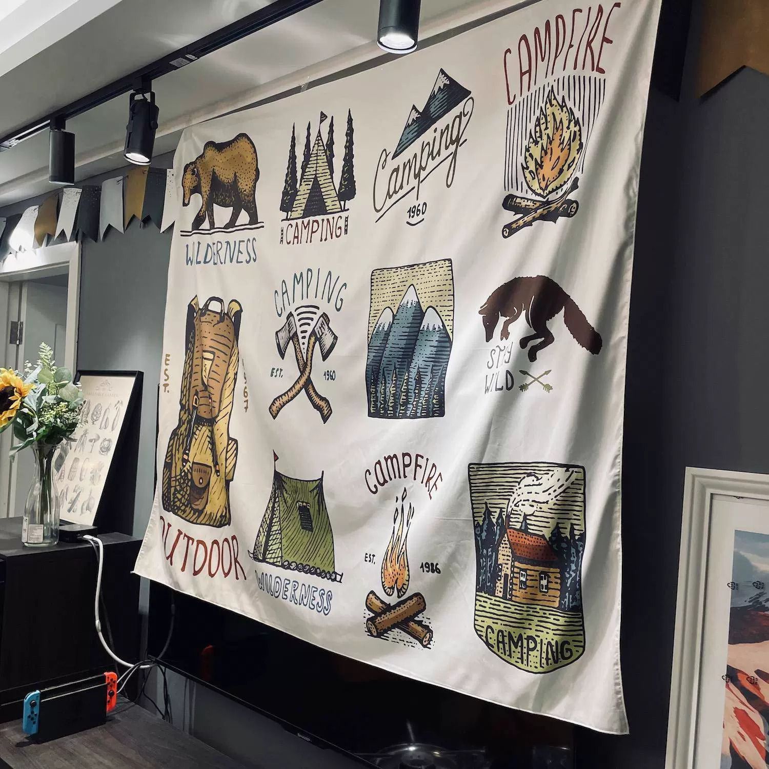 露營風掛布 130x150cm 多款圖案 帳篷掛布/露營裝飾/掛毯/風格毯/裝飾背景布 69CTB3050