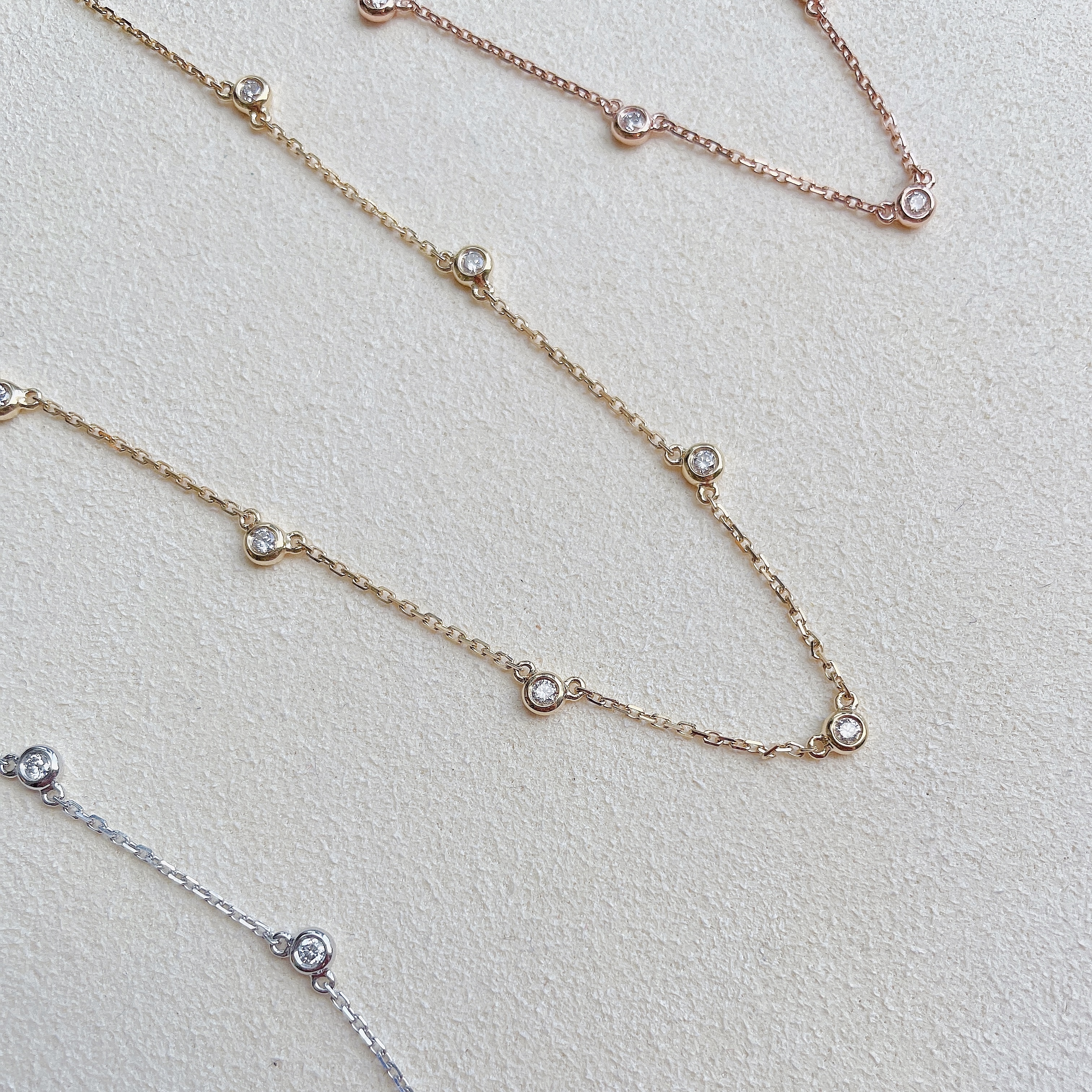 18K金泡泡鑽石滿天星項鏈