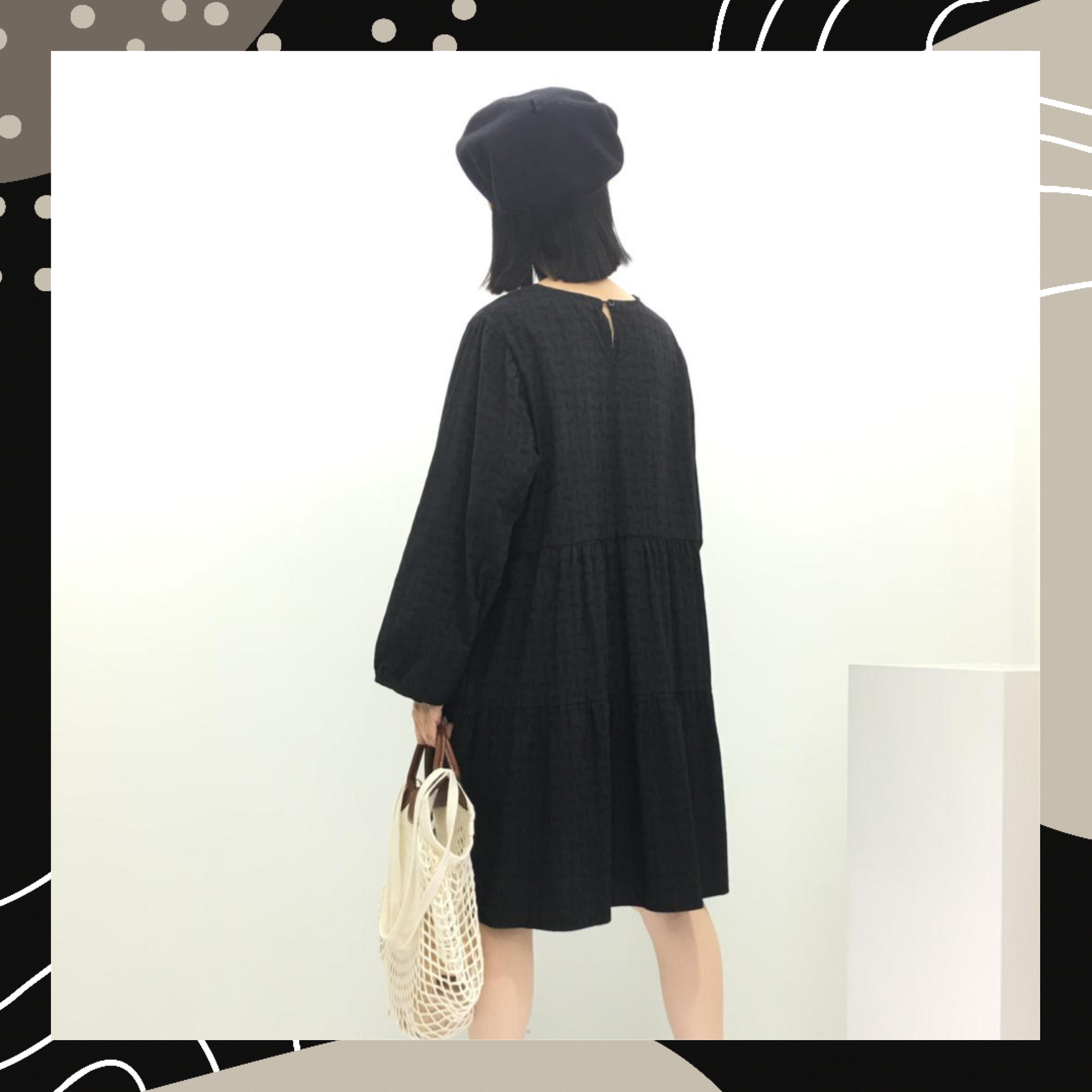 【BONNIE】暗紋長袖OPS