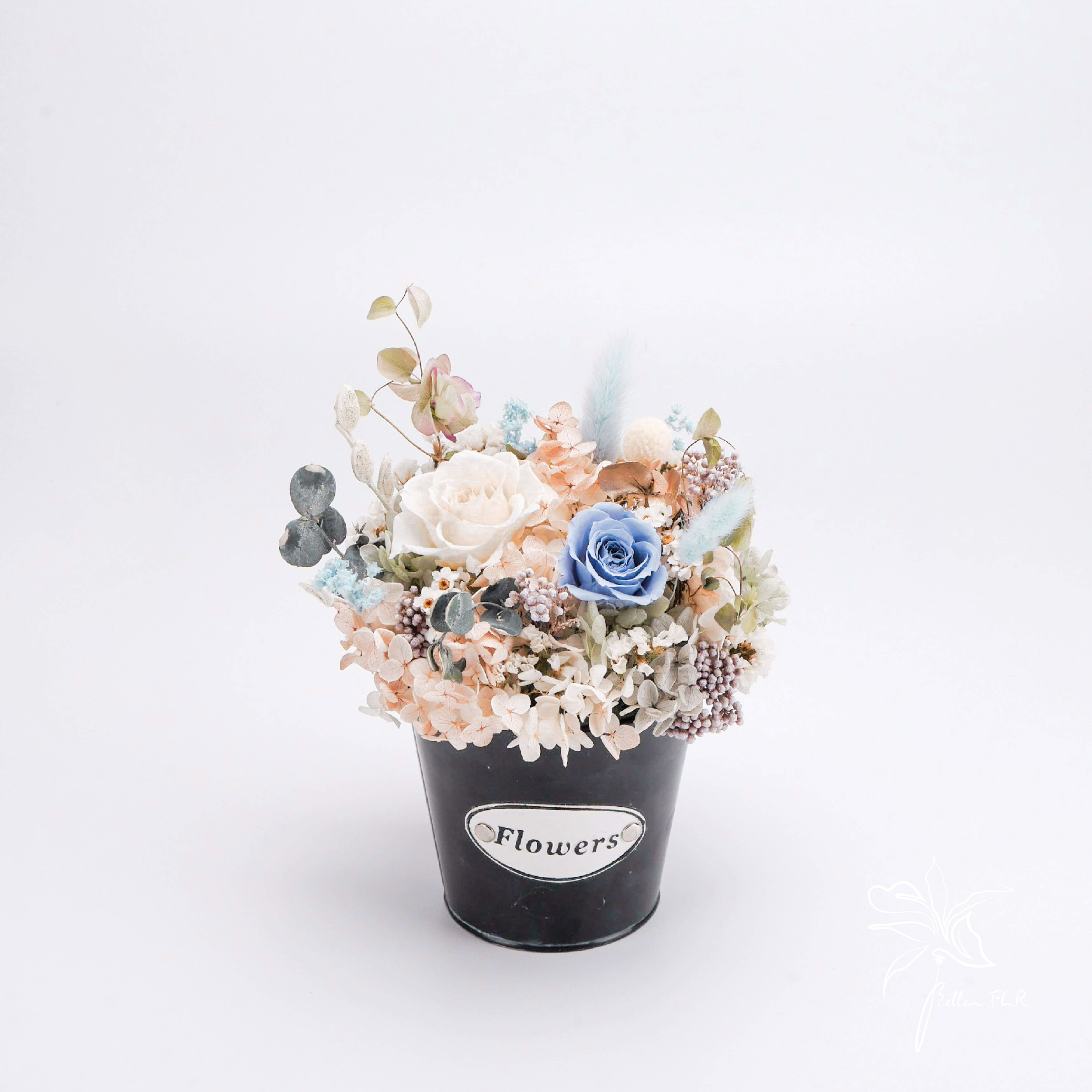 【春日舞曲】永生乾燥盆花-藍色