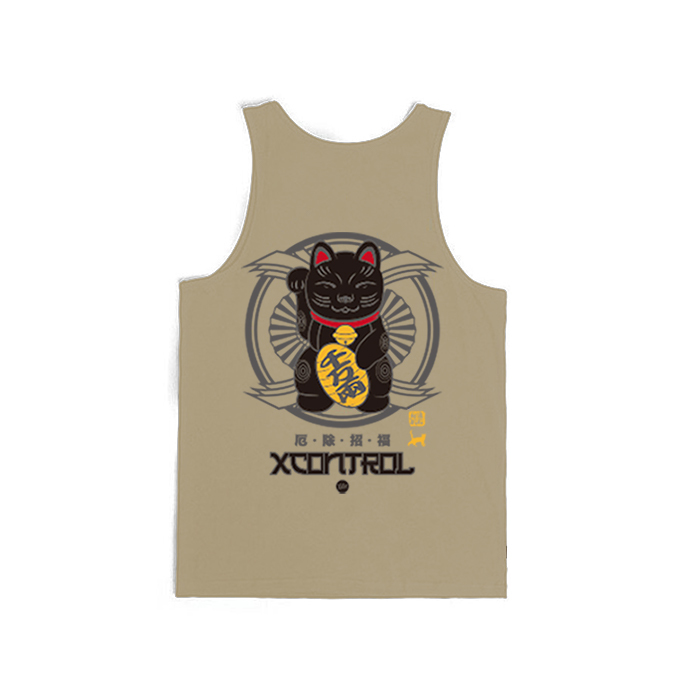 XCTRL 厄除招財貓背心-卡其