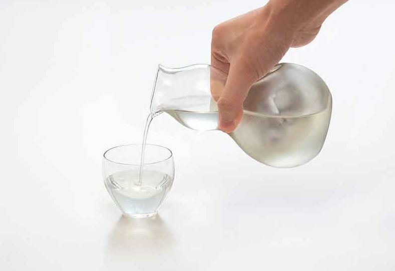 丸モ高木陶器 葫蘆型玻璃清酒壺 (藍色) (小)