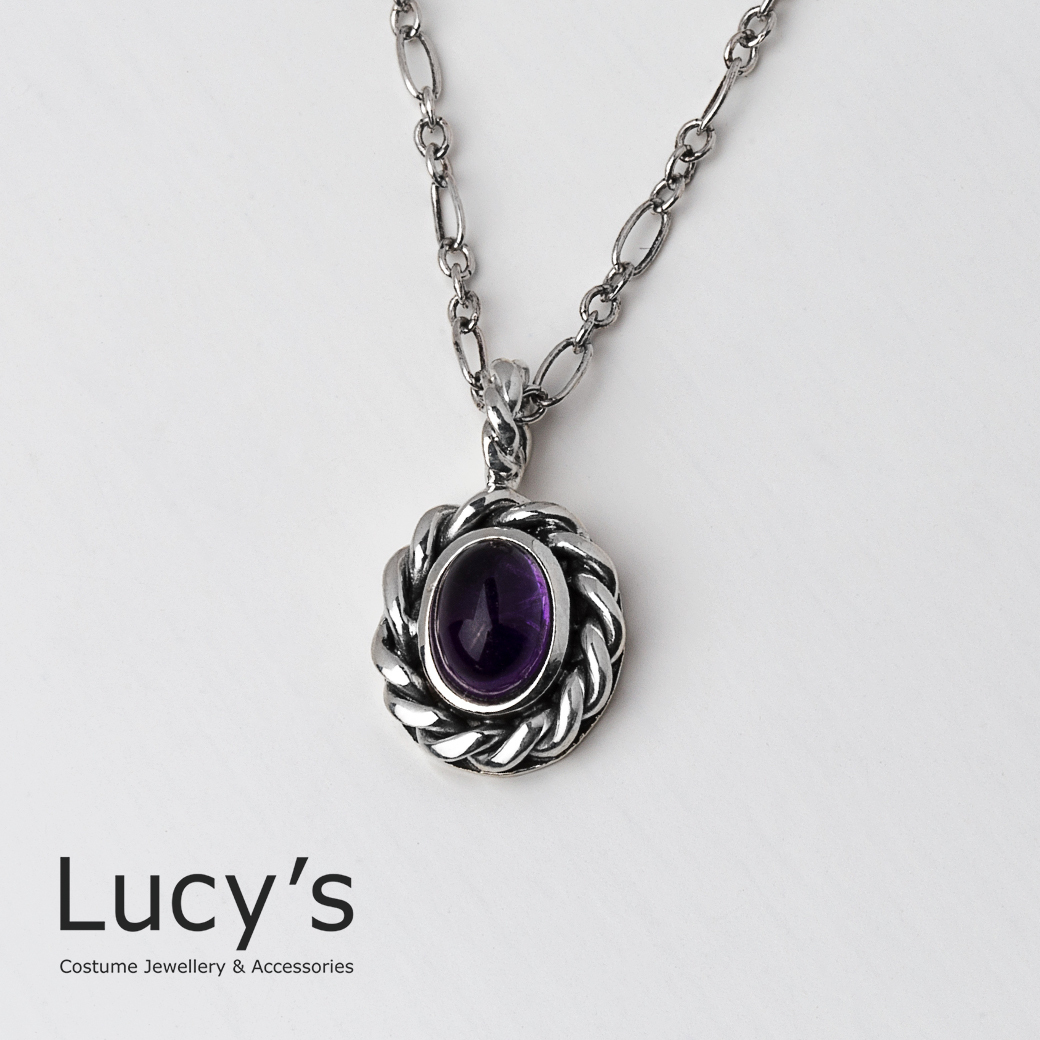 925純銀 紫水晶 項鍊 (101074)