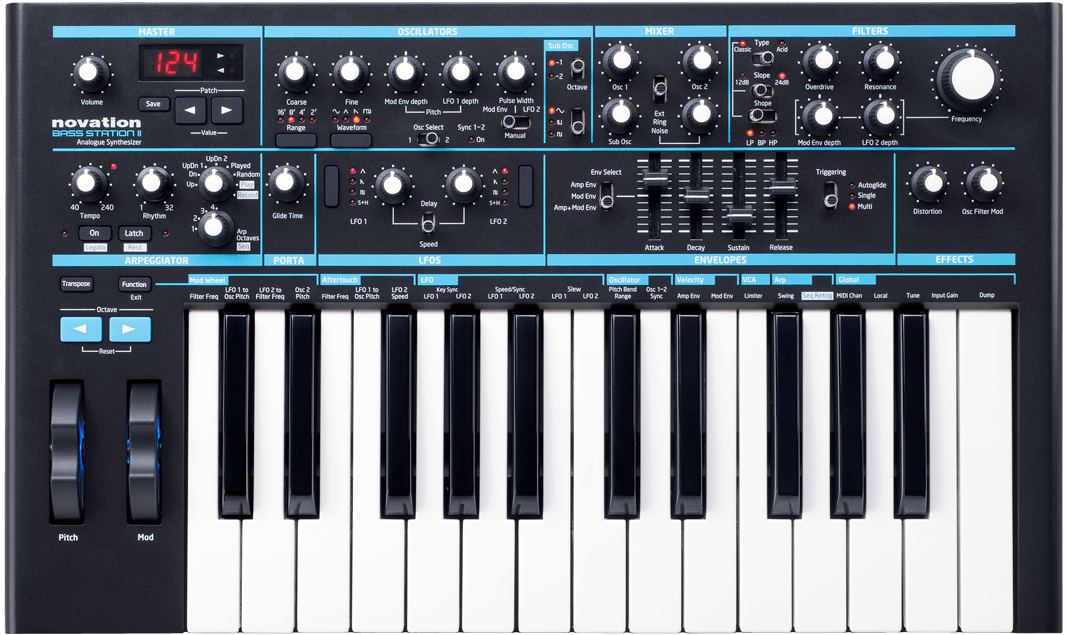 Novation NOVATION BASS STATION II Analog Synthesizer 鍵盤合成器 — 三峽吉他 / Bass｜YA! 玩音樂