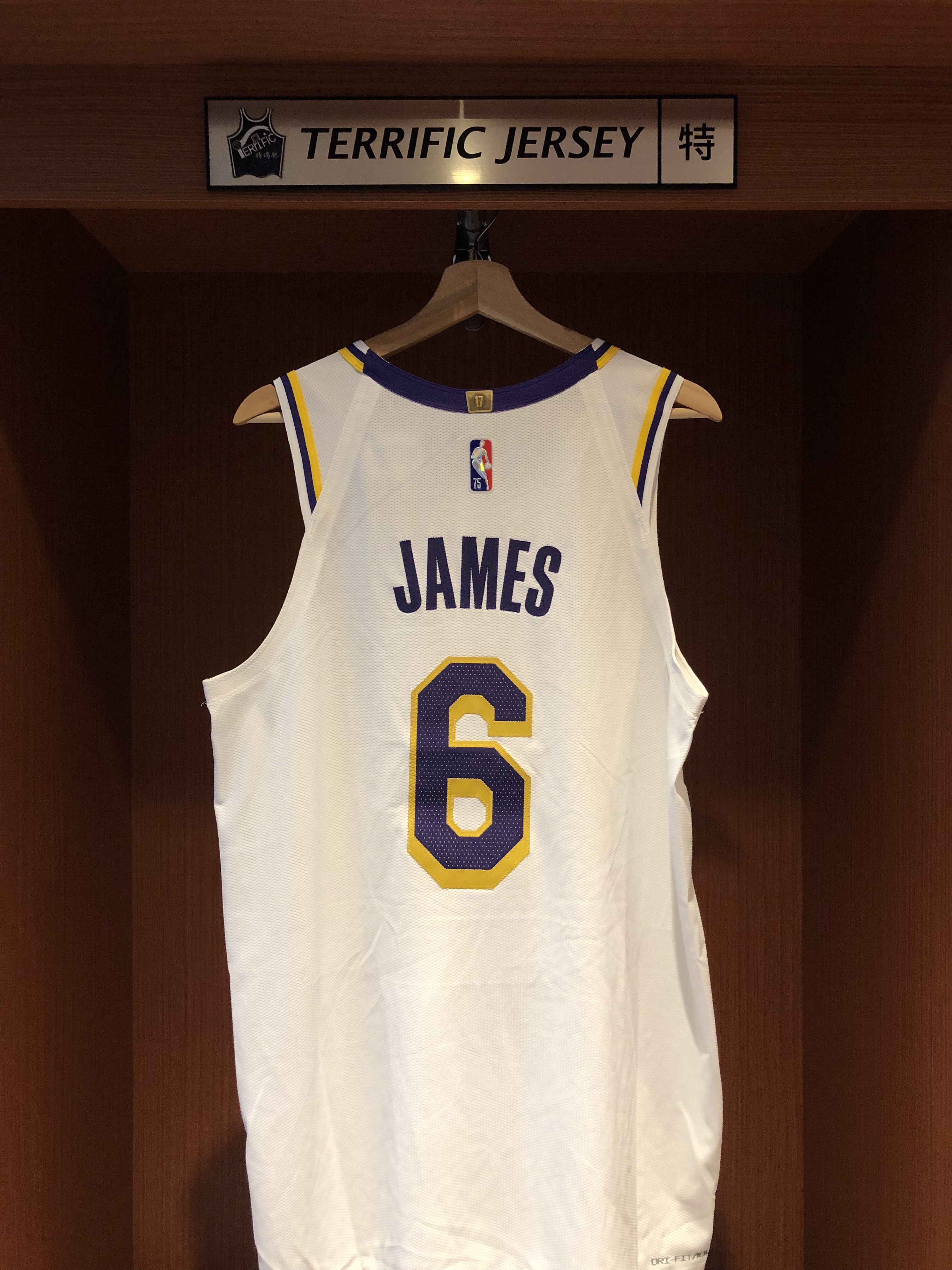 NBA球衣 Lebron James 洛杉磯湖人白 #6 75周年 鑽石標 Association Nike Authentic 球員版 電繡 全新