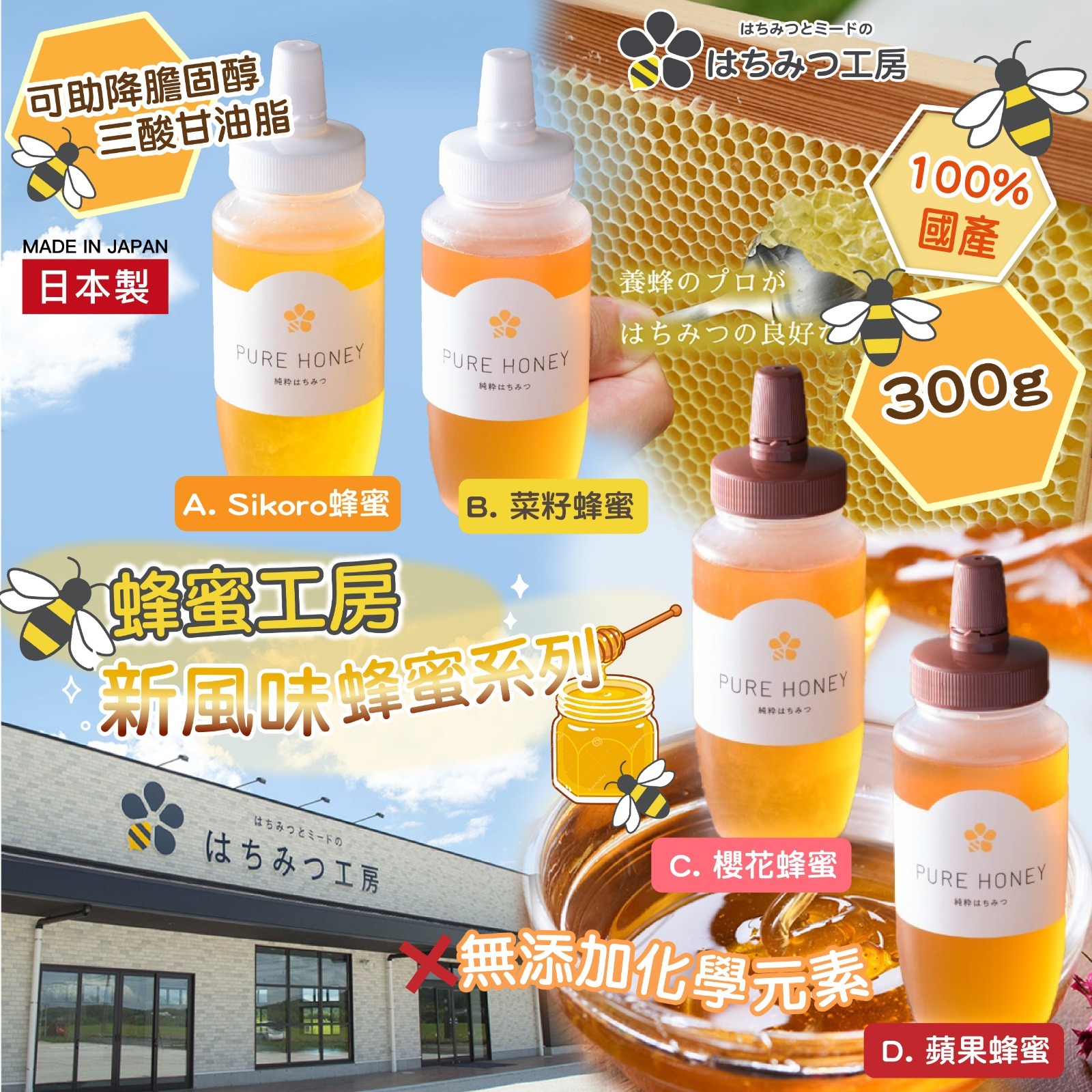 日本製蜂蜜工房新風味蜂蜜系列