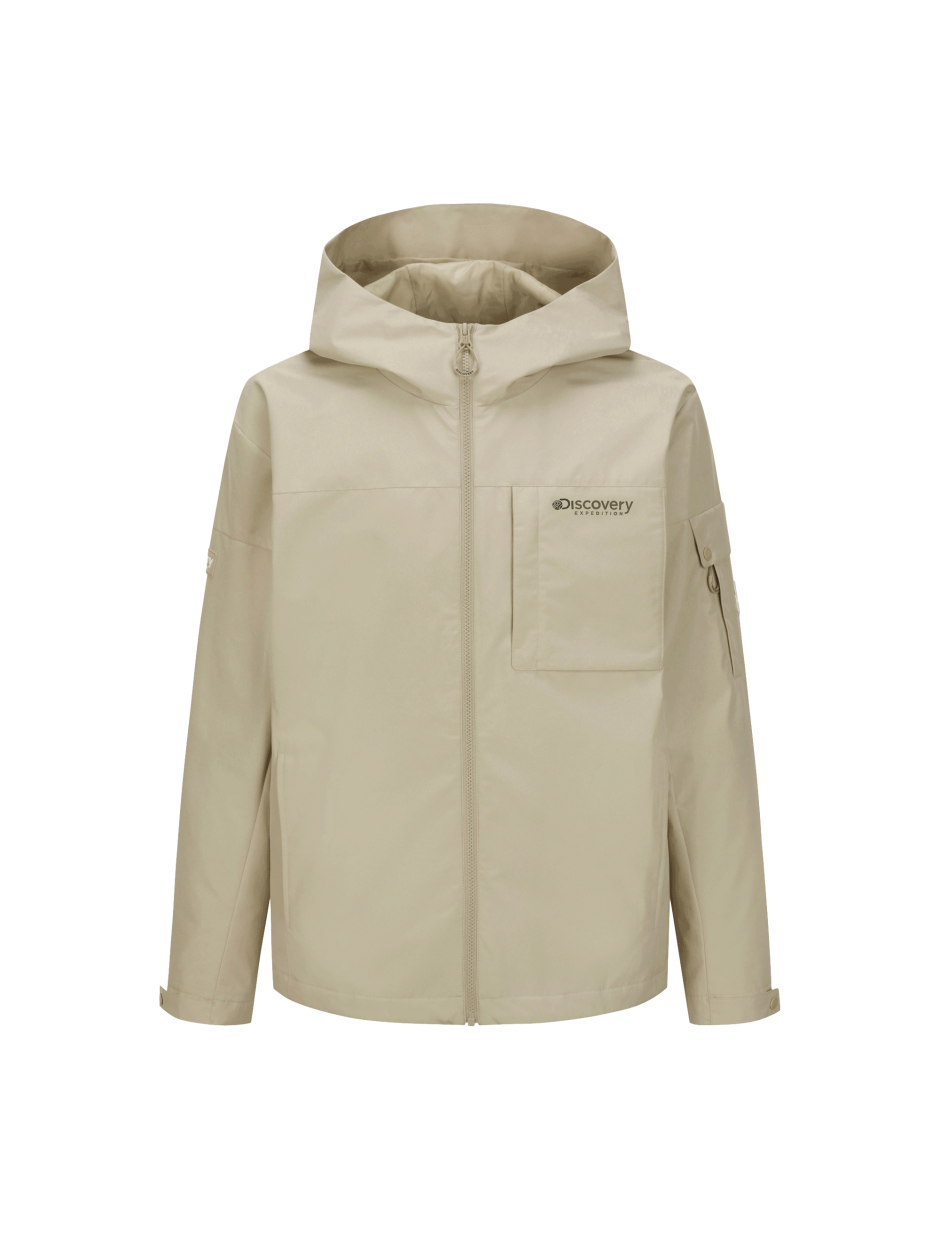 Discovery gore-tex 口袋LOGO 外套 夾克 登山 卡其色 男