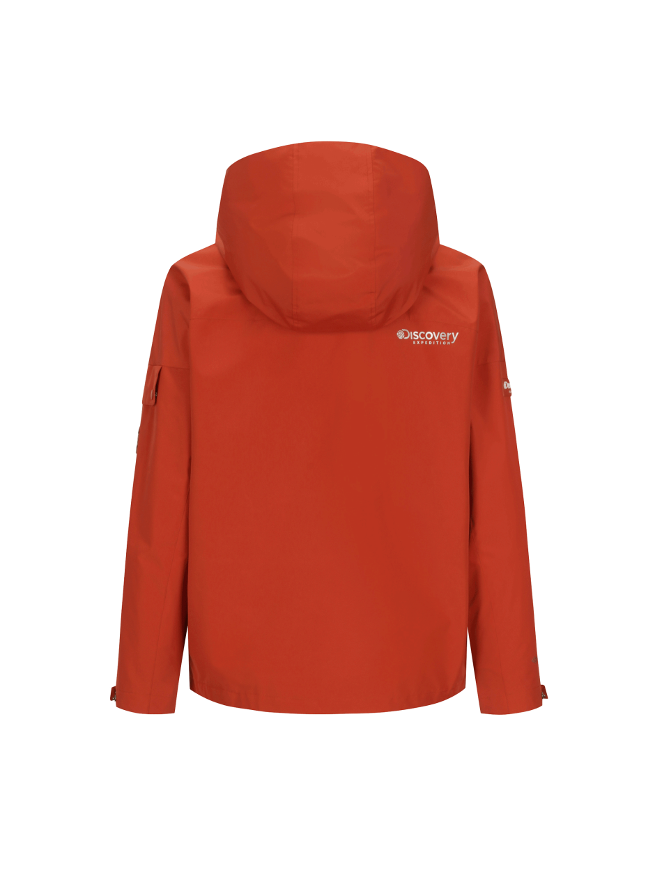Discovery gore-tex 口袋LOGO 外套 夾克 登山 橘紅色 男