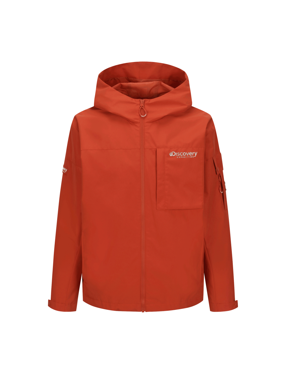 Discovery gore-tex 口袋LOGO 外套 夾克 登山 橘紅色 男