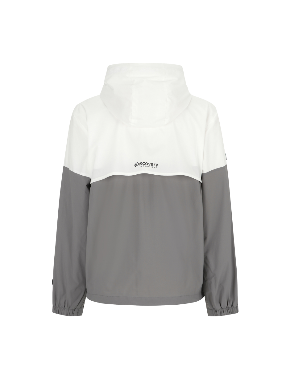 Discovery 輕量 休閒 外套 夾克 防風 白灰拚色 男