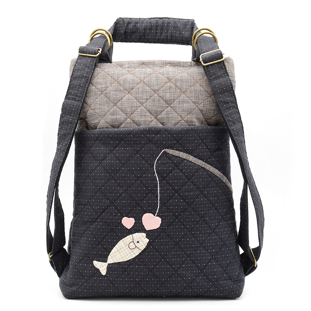 販售原尺寸【紙型+彩色說明書】個性貓肩背後背雙用包