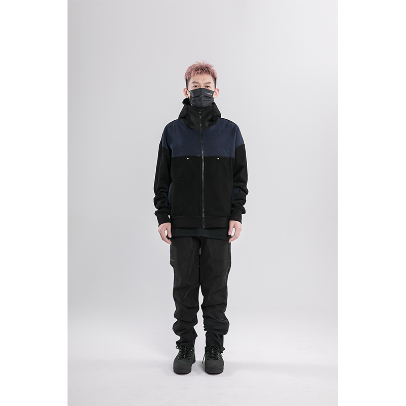 PUPILtravel 直筒防水拉鍊純黑高街機能褲