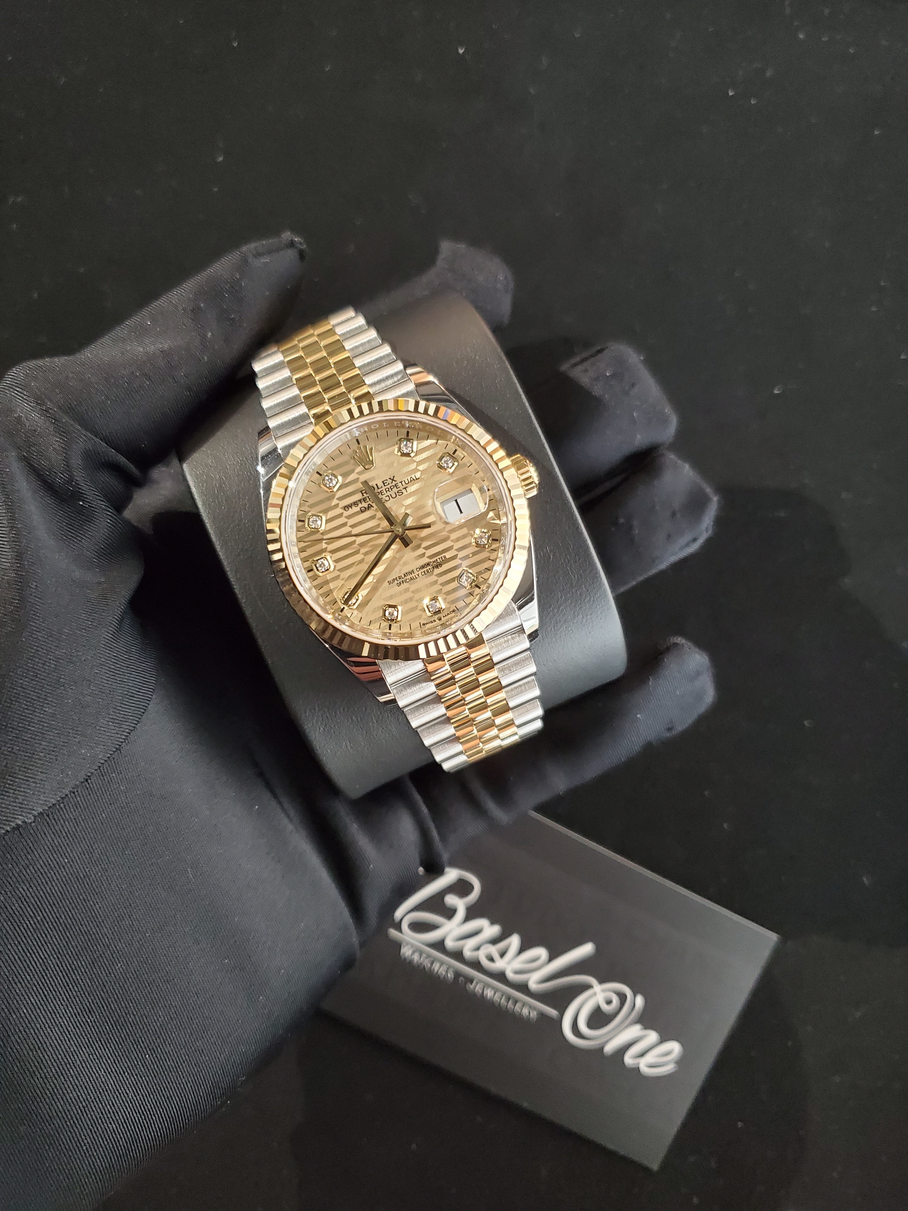 BRAND NEW ROLEX 126233g 1262333 GOLD DISTINCTIVE DIAL DATEJUST 36 JUBILEE STRAP GOLD STEEL 36MM