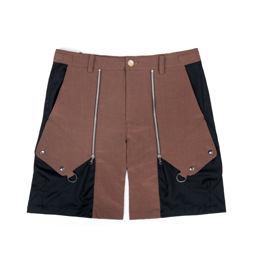 可調活摺短褲-黑