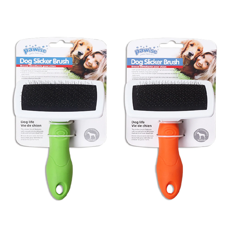 Pawise丨膠柄鋼絲刷（綠色/橙色）(NO.11461)