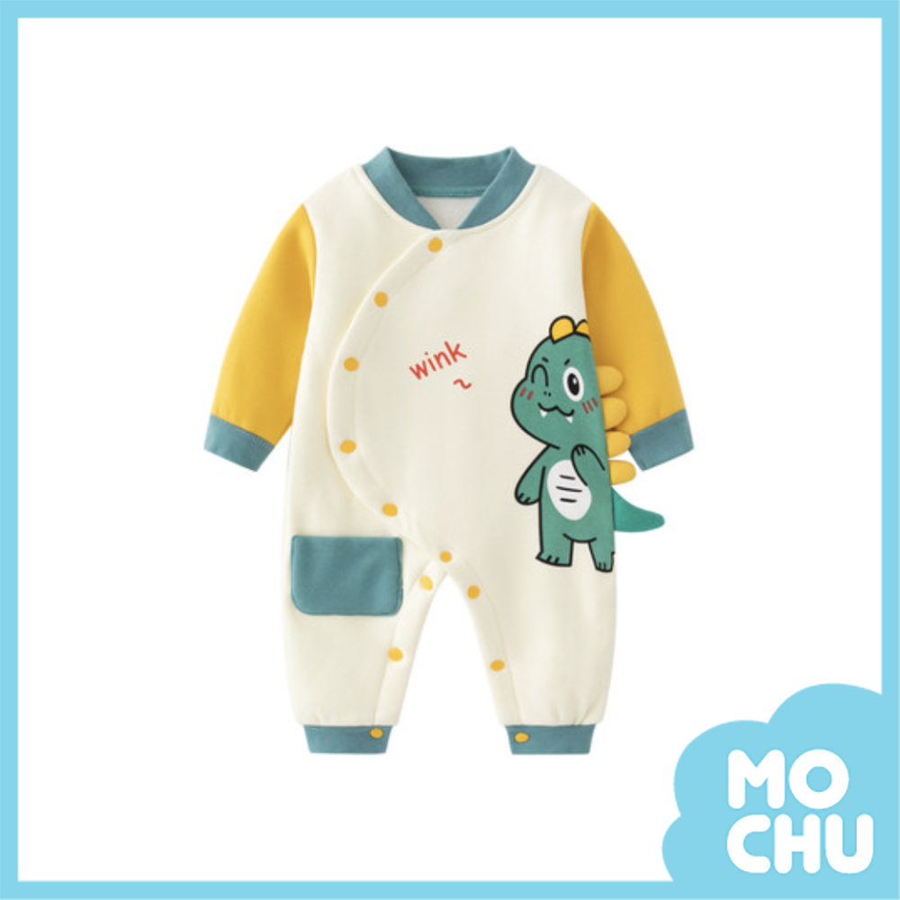 可愛恐龍加絨連身衣