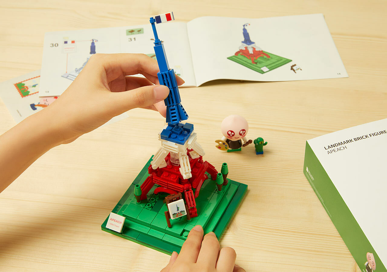 預購 韓國 KAKAO FRIENDS APEACH 桃子 艾菲爾鐵塔 積木組