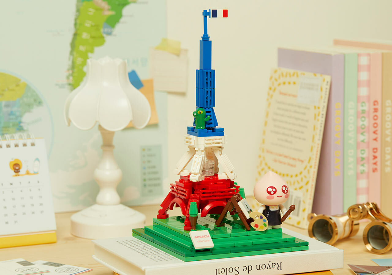 預購 韓國 KAKAO FRIENDS APEACH 桃子 艾菲爾鐵塔 積木組